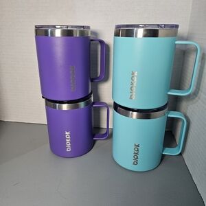 BJPKPK 4pcs Insulated Coffee Mug, 14oz Insulated Tumbler with Lid, Stainless